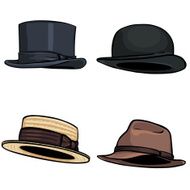 vector cartoon set of 4 hats