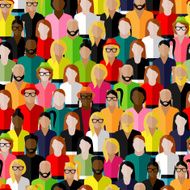 seamless pattern with a large group of men and women