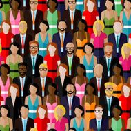 vector seamless pattern with a group of men and women N2