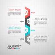 Modern business step origami style options banner N35