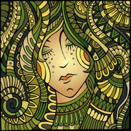 Vector girl portrait illustration