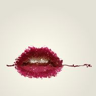Juicy female lips of blots vector