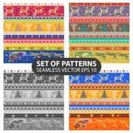 set of 4 vector seamless patterns