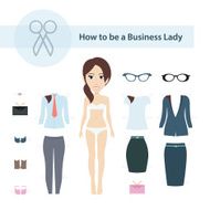 How to be a Business Lady Vector Set
