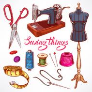 hand-drawn tailoring equipment N2