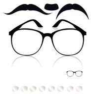 Classic glasses mustache Set of colored lenses