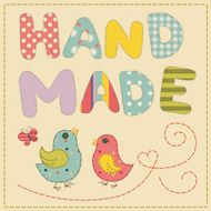 Vector bird applique hand made