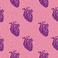 Human heart seamless pattern
