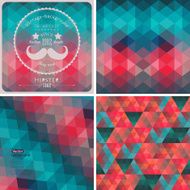 geometric hipster retro background set N3