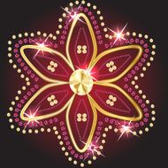 Beautiful shiny diamond flower vector illustration