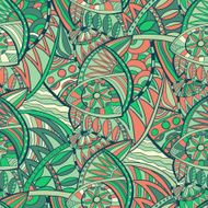 Vector seamless hand drawn natural decorative floral ornamental pattern N7