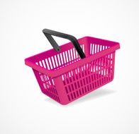 Vector shopping basket pink