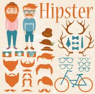 Hipster Character Kit - Hairstyles Hats Glasses Mustaches Beards Cameras