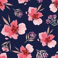 Watercolor flowers seamless pattern N17