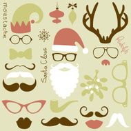 Retro Party set - Sunglasses lips Santa