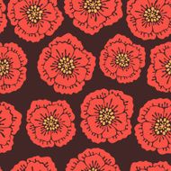 Seamless floral pattern with blooming poppies N5