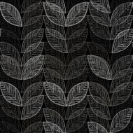 Monochrome seamless pattern of abstract leaves N11