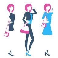 Logo for boutique clothing store online shop with standing wom N2