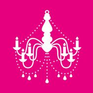Vintage chandelier isolated on pink