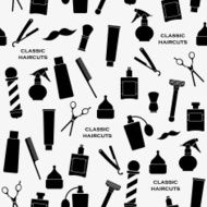 Barber shop vintage seamless vector pattern N3
