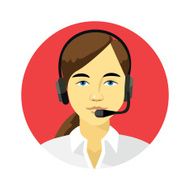 Support manager round icon