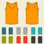 Set of templates colored singlets for men