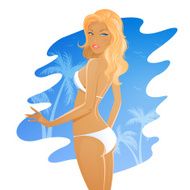 Vector Summer Girl in Bikini