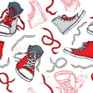 Sneakers Shoes Seamless pattern N4