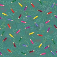 seamless pattern with colored pencils N3