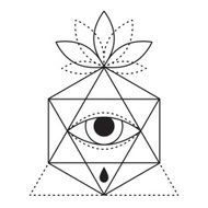 Geometric hipster tattoo design with eye triangle