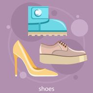 Set of different shoes