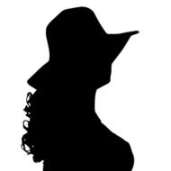 Vector silhouette of a woman N1071