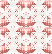 Seamless knitted pattern with Red stars in Norwegian style