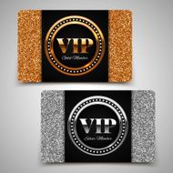 Gold and silver VIP premium member cards N3