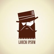 Hipster man with beard and mustache logo