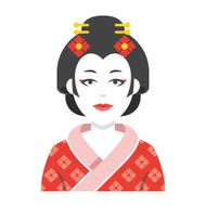 Geisha character vector illustration
