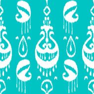 Blue and white ikat asian traditional fabric seamless pattern vector