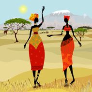 African women in mountain landscape N2