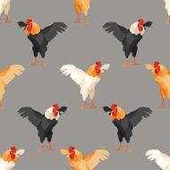 Seamless pattern with rooster 2