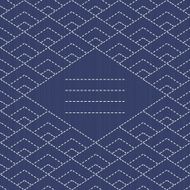 Text frame Traditional Japanese Embroidery Ornament with rhombs Sashiko pattern