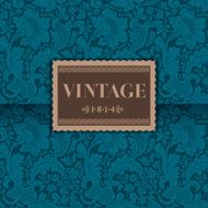 Luxe vintage vector card with silhouettes of emerald colors