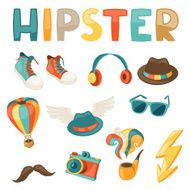 Hipster style elements and objects set