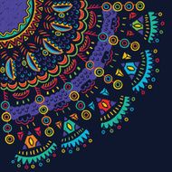 Decorative ornamental Mexican background Hand drawn cartoon vector card