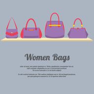 Women Handbags Display On Shelf