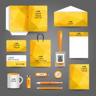 Yellow geometric technology business stationery template