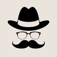 Hipster style element glasses Hat and mustaches N2