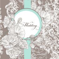 Wedding invitation card in pastel color
