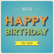 Happy Birthday retro poster