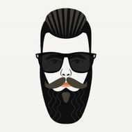 Cool beard hipster male with black sunglasses