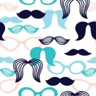 Pattern with mustache and glasses